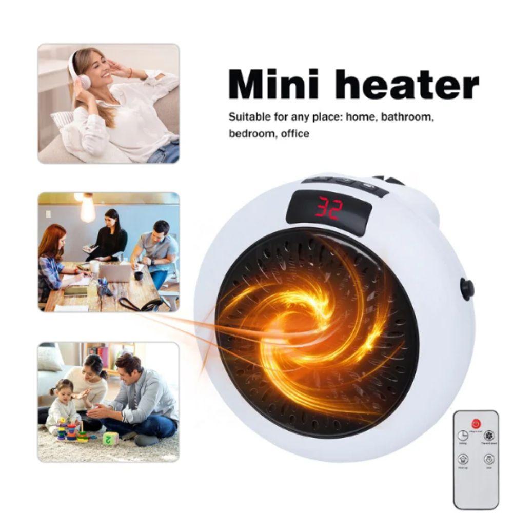 Wall Mounted Electric Heater Desktop Space Heater Remote Control Mini Heater Bathroom Use