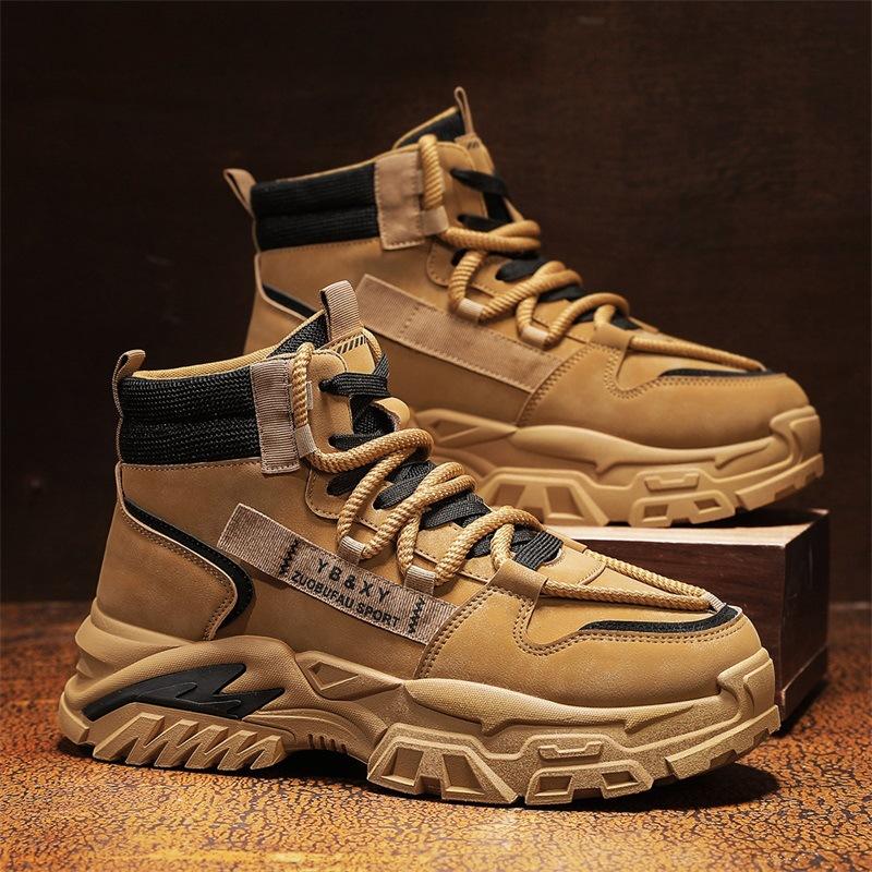 Autumn high-top British style retro board shoes outdoor mountaineering sports platform heightening Martin shoes