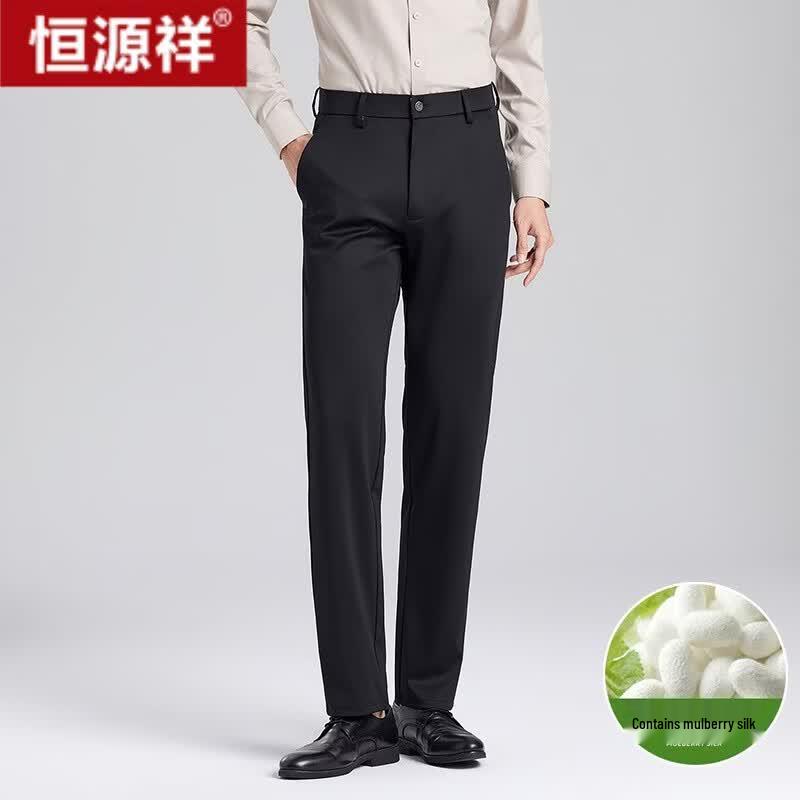 

Hengyuanxiang Men s Business Casual Straight Leg Pants 32