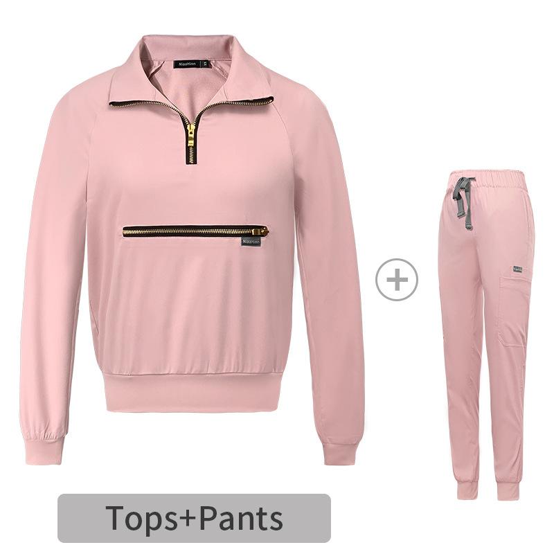 

Весна Осень Больничная куртка Хирургические брюки С длинным рукавом Костюмы для бега Медицинская униформа Женский комплект скрабов Аксессуары для медсестер Одежда для красоты M