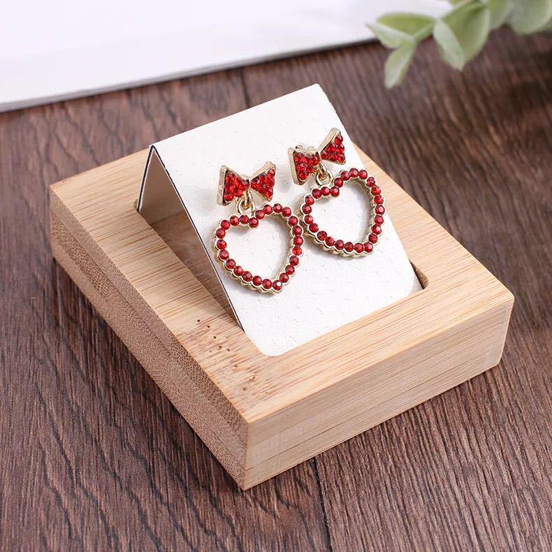 Bamboo Earring Stud Display Stand and Tray Ornament