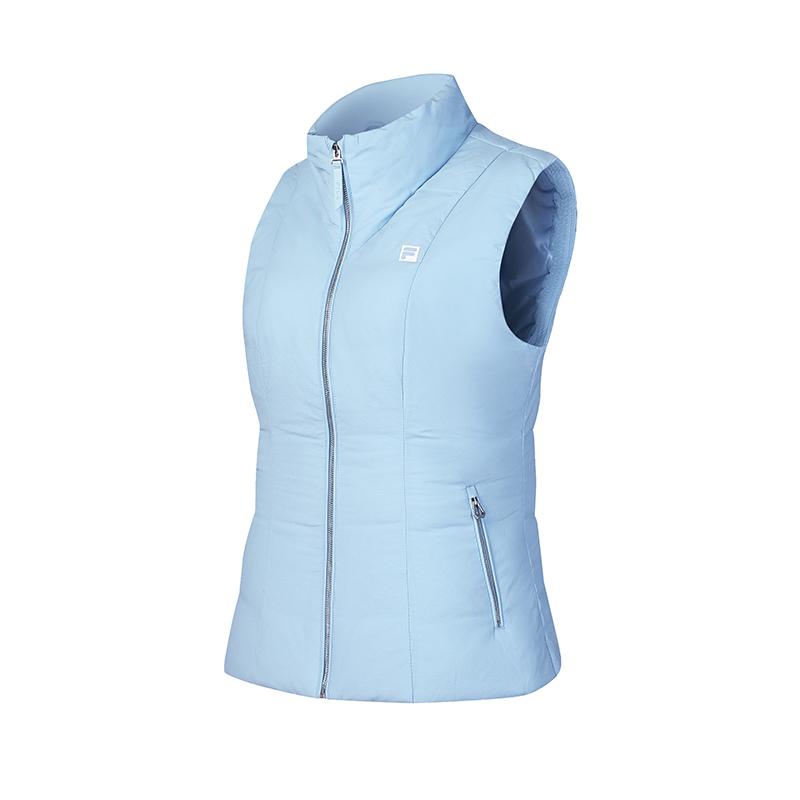 FILA Fashionable Warm Stand Collar Vest Down Jacket Women outerwear Afternoon-Blue A11W445914FLB