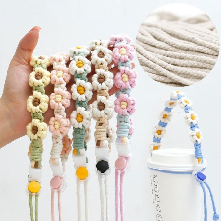 Outdoor Water Bottles Handle Handwovens Flower Cord Drink Bottle Carriers Strap