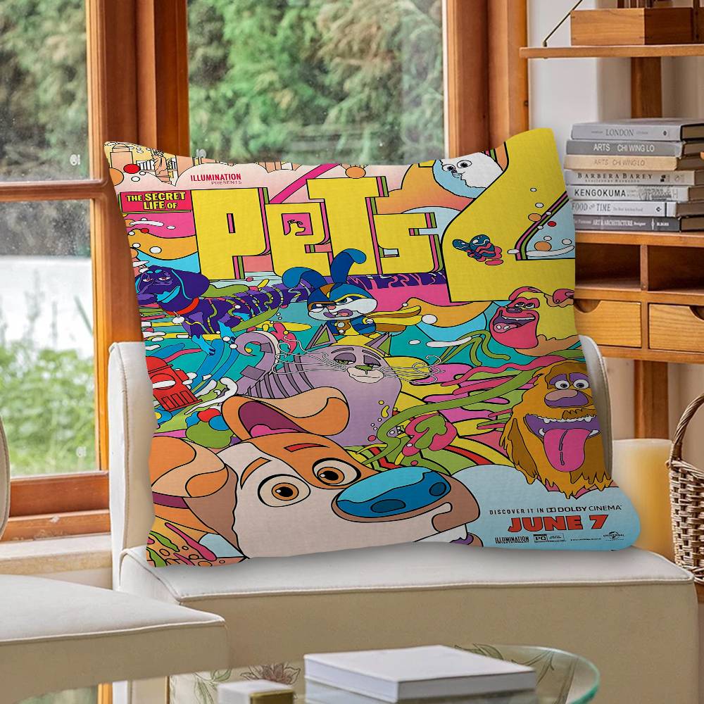 T-The S-Secret L-Life O-Of Pets Pillow Gifts Home Office Furnishings Bedroom Sofa Car Cushion Cover case 45x45cm
