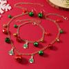 3pcs/set Color Collision Christmas Tree Bell Bracelet Bow Christmas Tree Charm Necklace  Gift