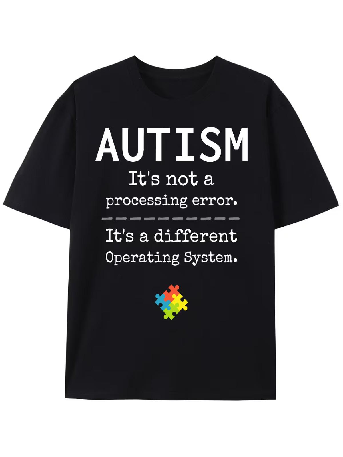 Autism Patterned Printed Men s T-shirt - Cotton summer short sleeve fashion XL