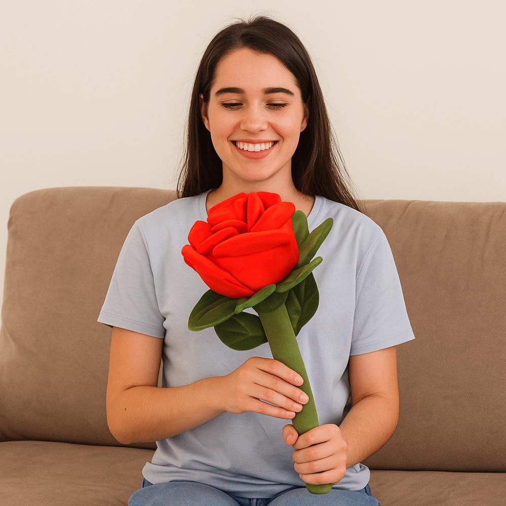 Soft Simulation Plush Rose Romantic Rose Plush Pillow Red Rose Bouquet Home Decoration