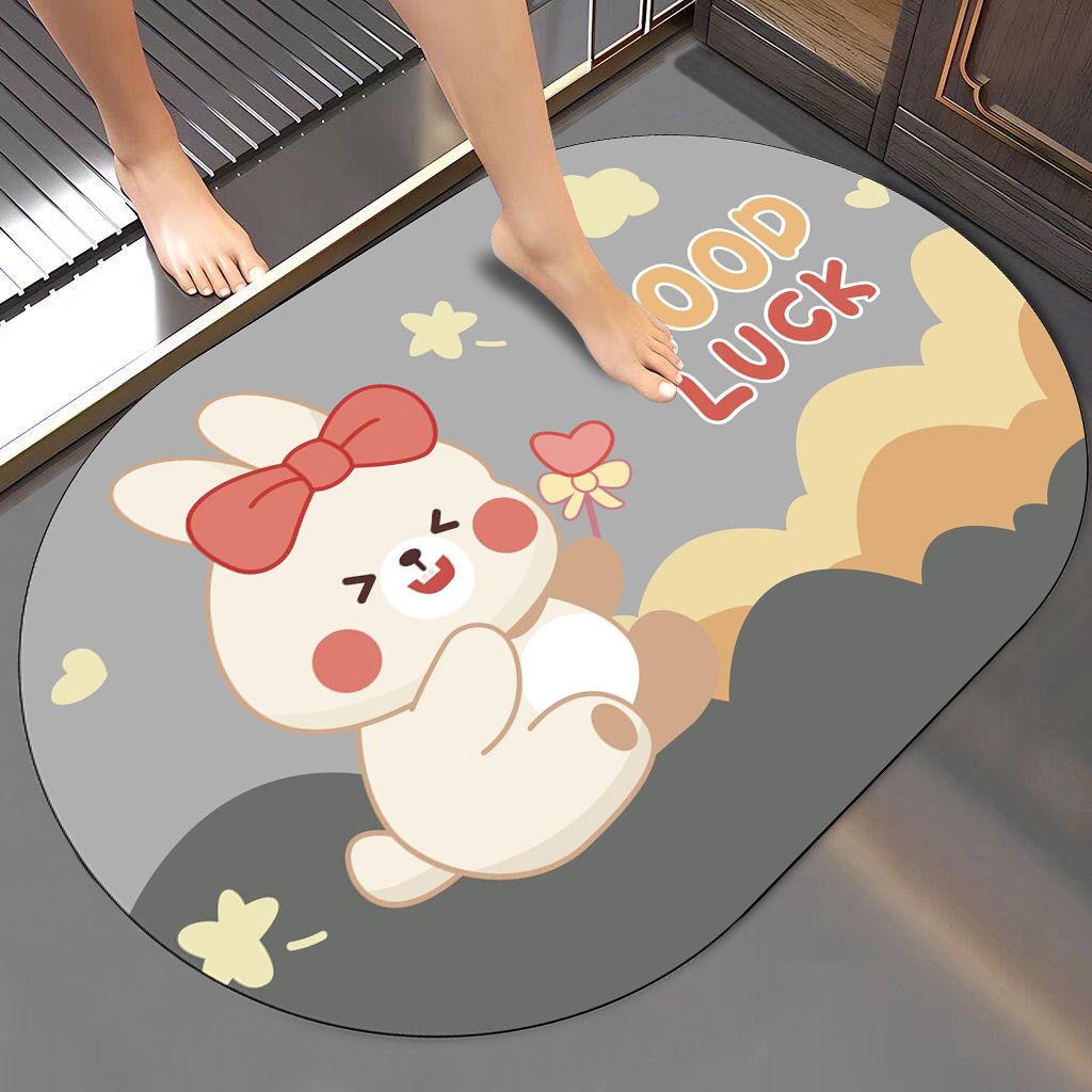Diatom mud floor mats absorb water and dry quickly household cartoon floor mats