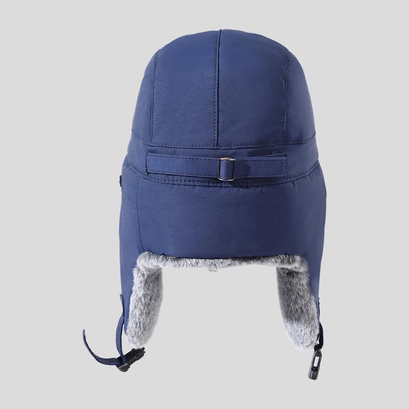 Cold Winter Casual Men Plush Lining Russian Ski Snowboarding Warm Hat with Earmuffs