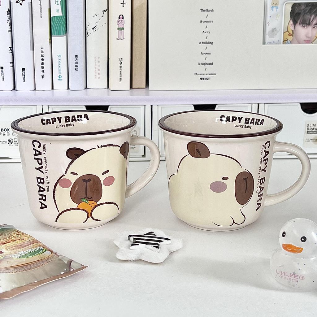 Capybara Cute Ceramic Mug Kids Water Mug Cartoon Mug Couple Coffee Milk Mug Birthday Gift