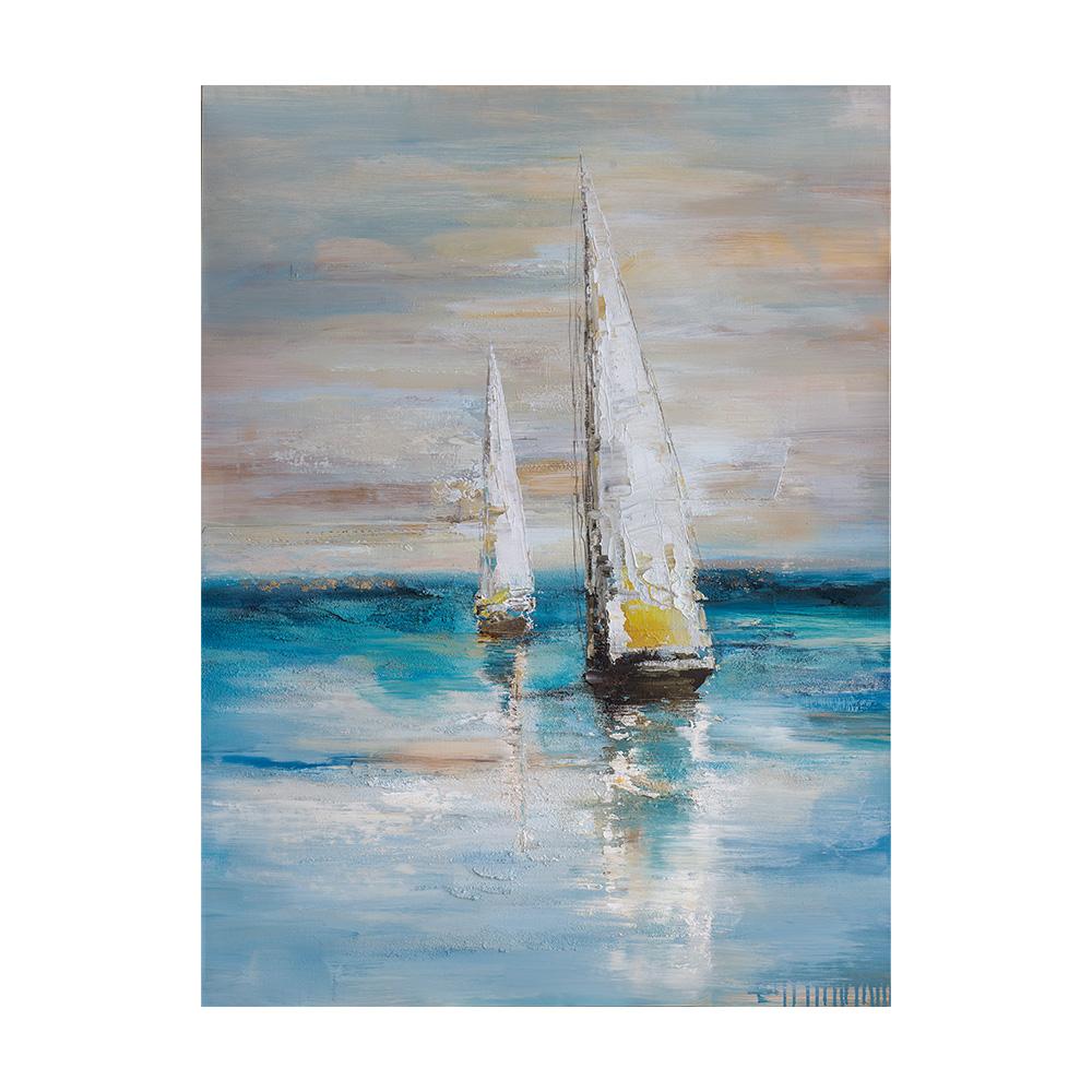 Vintage Ship Sailing Retro Nordic Canvas Poster Painting Boat At Sea Wall Art Pictures for Living Room Bedroom Office Decor