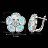 GP,Elegant Natural Opal Earrings 925 Sterling Silver Play of Color Gemstone Fine Jewelry Birthday Anniversary Gift for Women