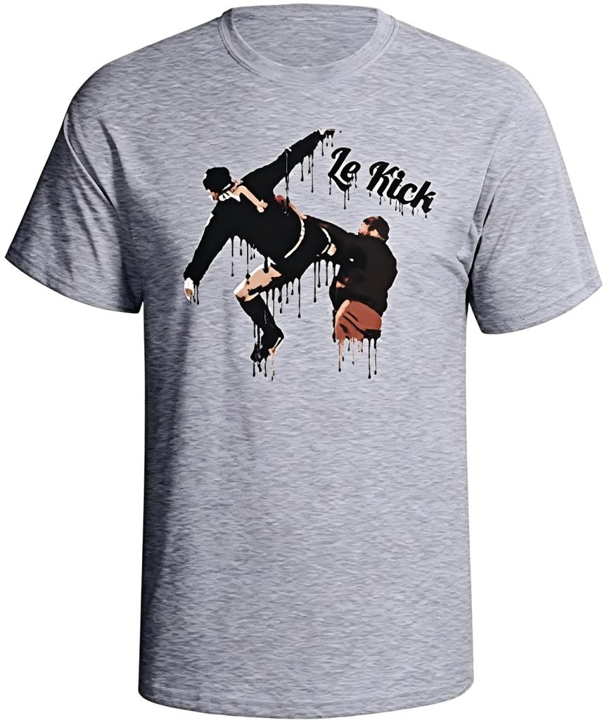 Le Kick Funny Movie Graphic Gray T-Shirt