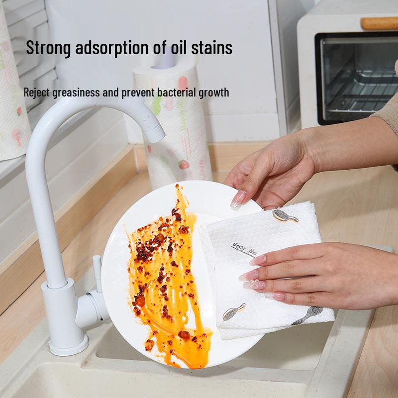 Dual-Use Household Dry & Wet Cleaning Rag: Water-Absorbing, Stain-Removing Disposable Dishcloth