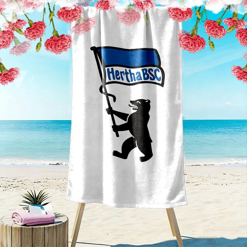 Hertha BSC Print Beach Towel, Large Soft Quick Dry Towel for Beach Camping Swimming