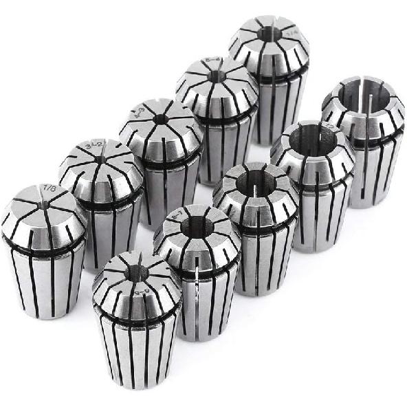 10pcs ER20 Spring Steel Collet Set Spring Collet Chuck for CNC Workholding Engraving Milling Lathe Tool 3mm, 1/8"/4mm/5mm/6mm, 1/4", 8mm, 10mm, 12mm,