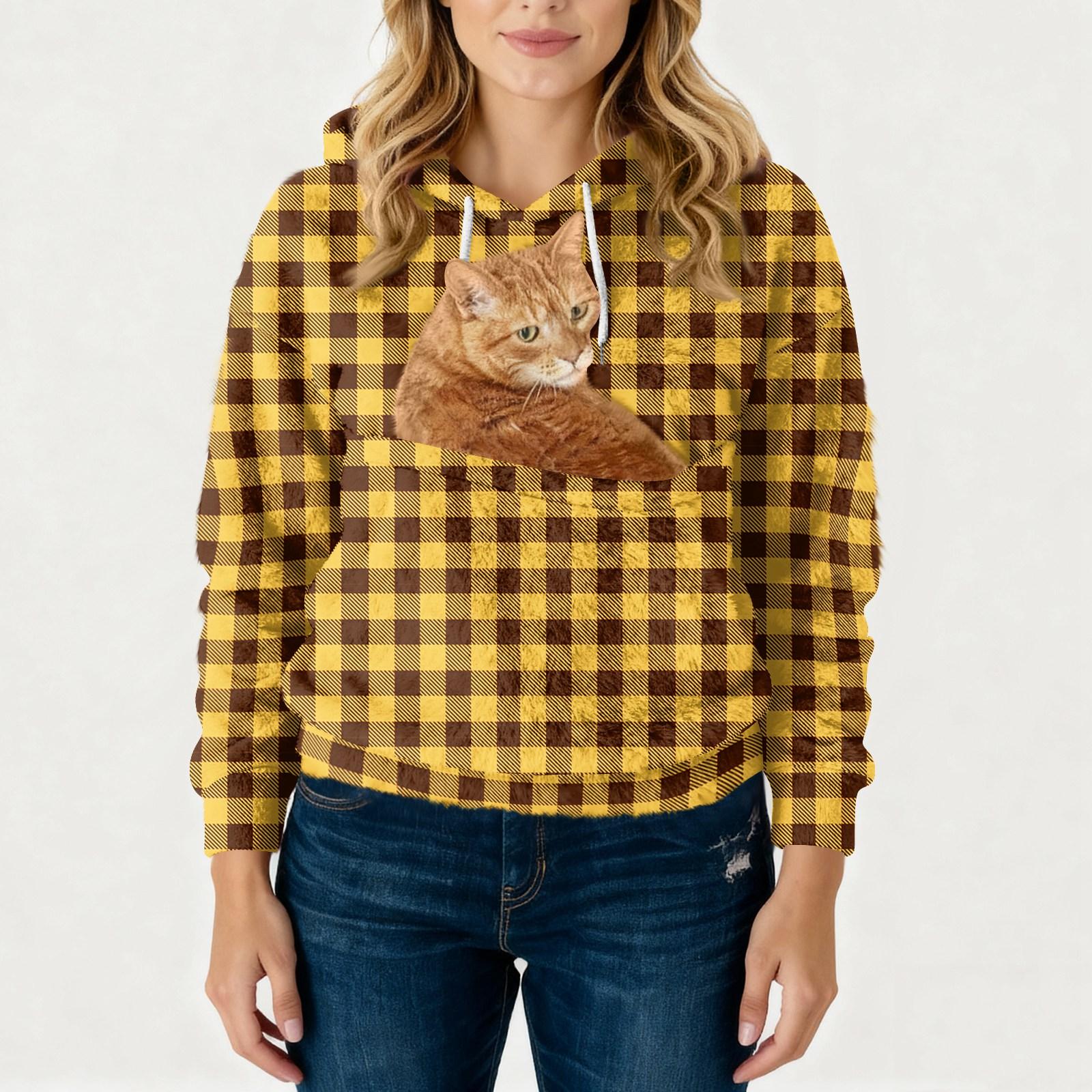 

Женская модная повседневная толстовка с капюшоном, на флисовой подкладке, с длинным рукавом, карманом и принтом S жёлтый