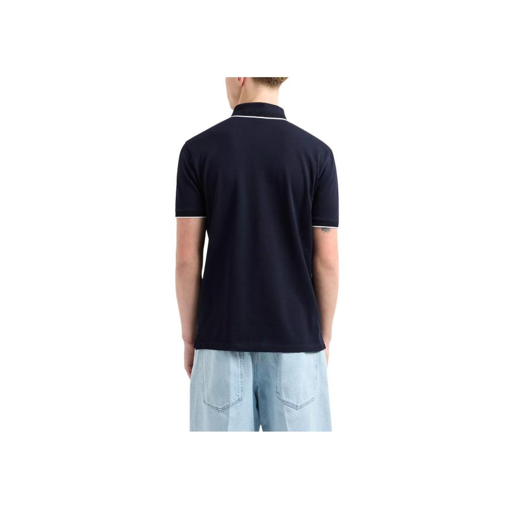 Emporio Armani Logo Embroidered Polo Shirt Men Polo Shirts Navy EM000858-AF12955-UB118