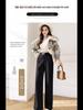 Women's 2024 High-Waist Velvet Drape Wide-Leg Pants: Slim, Loose, Thick, and Casual for Winter.