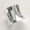 Creative Female Cold Wind Ring Simple Irregular Smooth Electroplated Embossing Closed Design Unique  Accessory