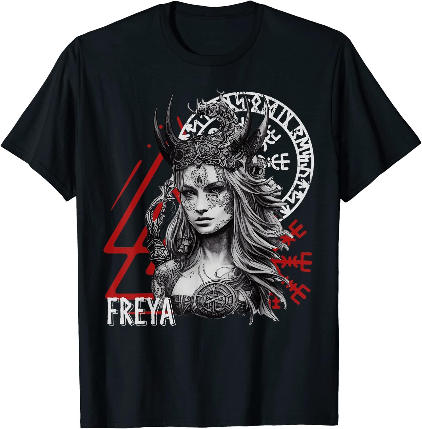 Viking Goddess Freya Scandinavian Warrior Shieldmaiden T-Shirt Size S-5XL S