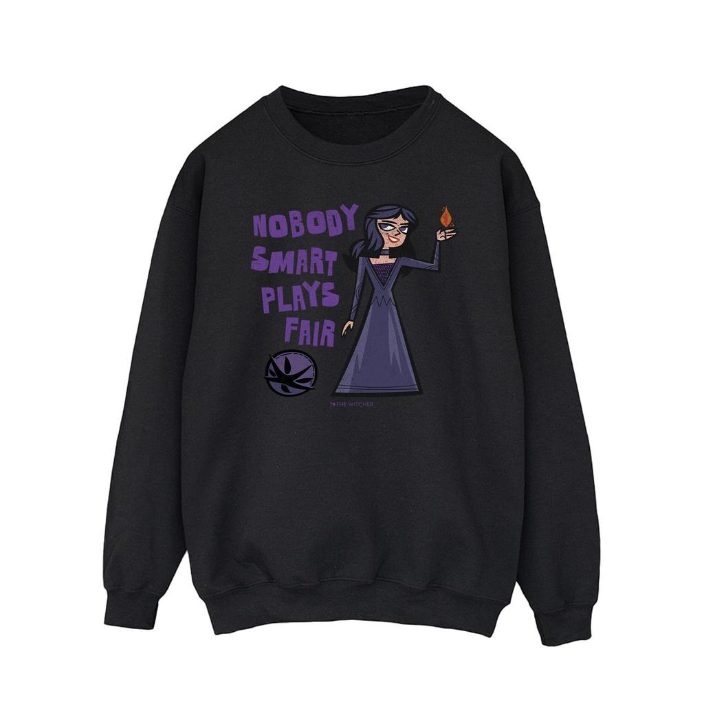 Netflix Mens The Witcher Nobody Smart Plays Fair Sweatshirt