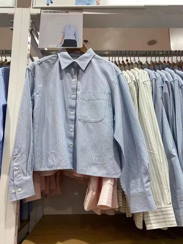 Spring 2026 Women's Oxford Boxy Shirt / Long Sleeve Casual Jacket 484928