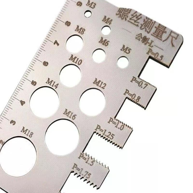 1Pcs Screw Thread Pitch Gauge Ruler Measuring Tool Bolt Nut Metric Machining Threads Screw Cutting Gauge Angle Model Measuring