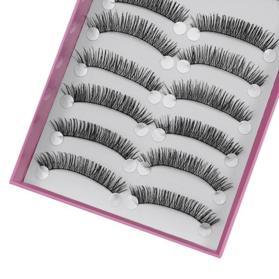 10 Paar Schwarze Lange Kreuz-Wimpern Dick Hochzeit Falsche Wimpern Party Make-up