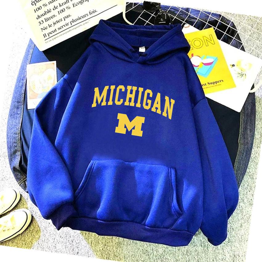 Mode University of Michigan Damen Hoodie Hip Hop Damen Casual Hoodie Neutral Streetwear Harajuku Herren Hoodie