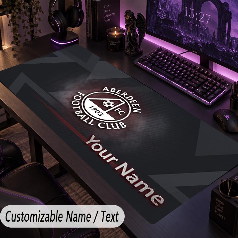 Custom Text Big Mousepad, Extended Desk Pad For Laptop Work GameAberdeen FC