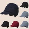 Simple Solid Color Men Casual Warm Knitted Hat With Ear Protection For Winter
