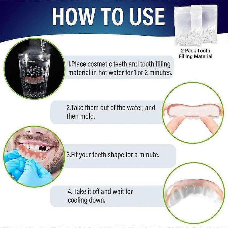 Silicone Reline Denture Set, Professional Denture Silicone Reline Kit, Upper and Lower Veneer, Soft and Comfortable Dentures, Renew Your Smile, Rebuil