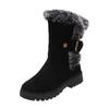 Fashion Luxury Designer Faux Suede Ankle Boots Women Winter Mid Calf Chelsea Boots Fur Shoes Warm Short Plush Flat Snow Goth Botas Mujer