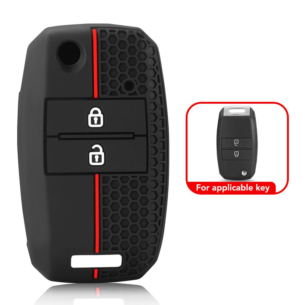 2/3/4 Buttons Silicone Car Key Cover For Kia Carens Ceed Sorento Optima Picanto Rio Soul Cerato Forte Sportage Key Fob Case