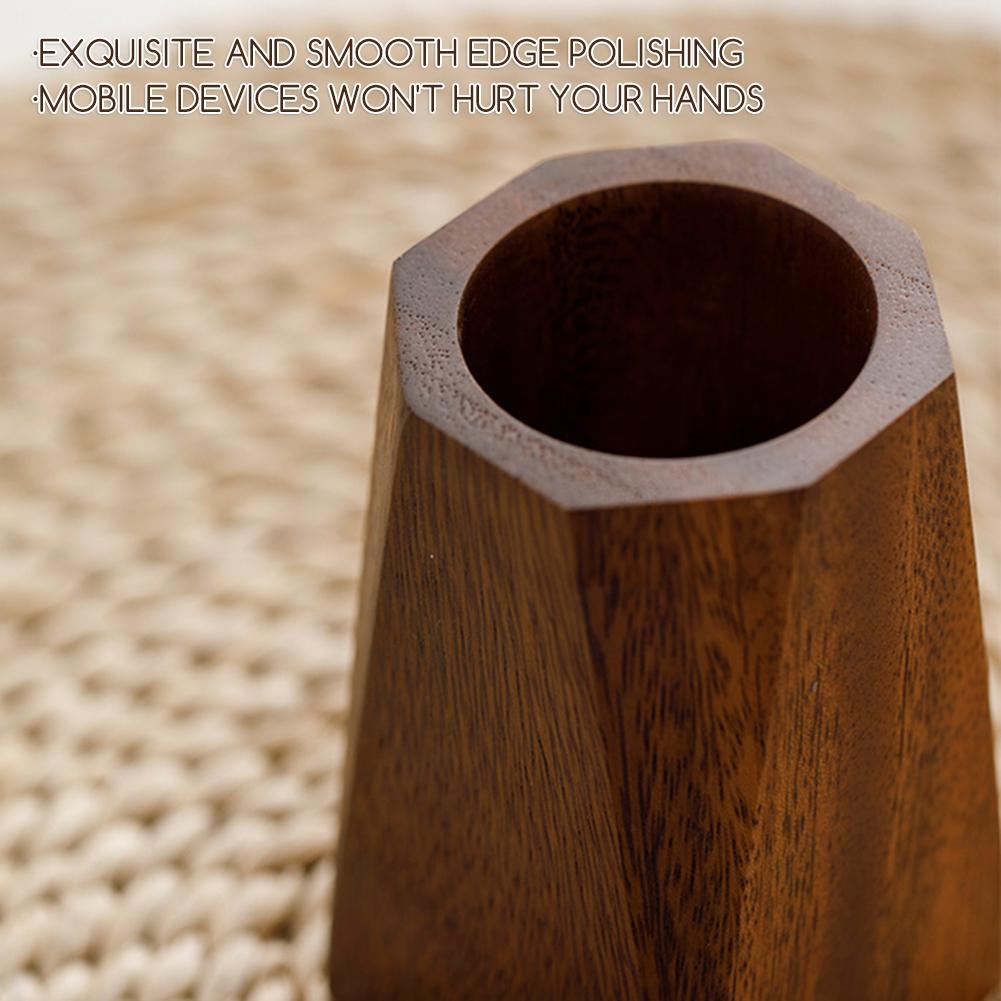 Desktop Storage Wooden Pen HoldersWalnut Large Capacity Pen Holder Box Multifunctional Wooden Pencil Organizer Container Office