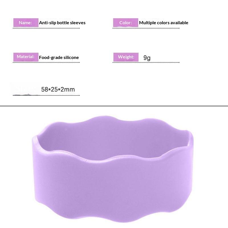 1Pcs Flexible Anti-Slip Cup Grip Wrap Water Bottle Decor Strap Personalized Name Custom Silicone Tumbler Sleeve Band For Party