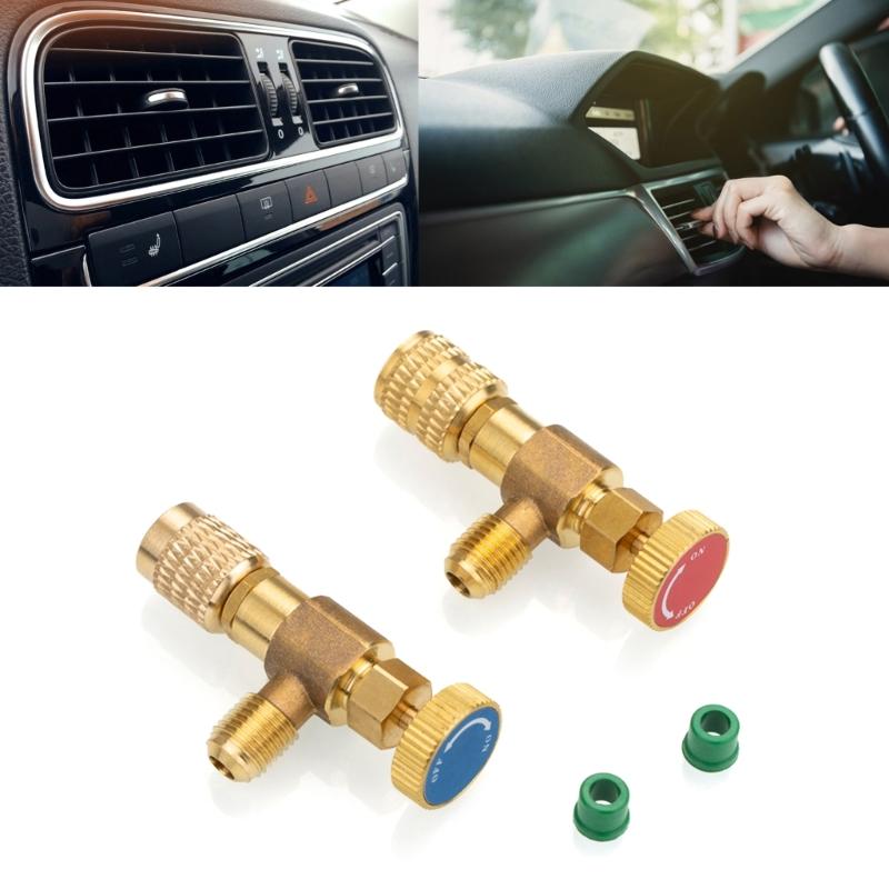 Liquid Safety Valves R410A R22 Air Conditioning Refrigerant 1/4" Safety Adapter Refrigerant Charging Valves