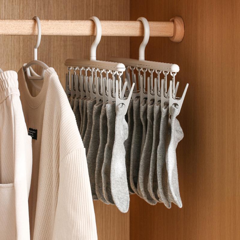 Socks Drying Rack with 10 Clips, Multi-Function Dormitory Student Home Balcony Drying Clips, Underwear Drying Clips