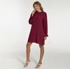 Abito Lungo da Donna alla Moda 2026 con Ricamo a Bolle, Pompon e Tessuto Jacquard a Manica Lunga