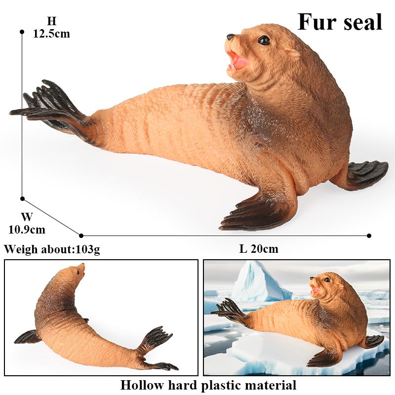 Oenux New Sea Life Seal Sea Lion Orcas Blue Whale Shark Megalodon Dolphin Aquarium Ocean Marine Animals Model Kids Toy Gift