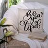 SSOIU Farmhouse Pillow Covers with Be You Tiful Quote 18 x 18 Inch for Farmhouse Decor Housewarming Presents for New Home