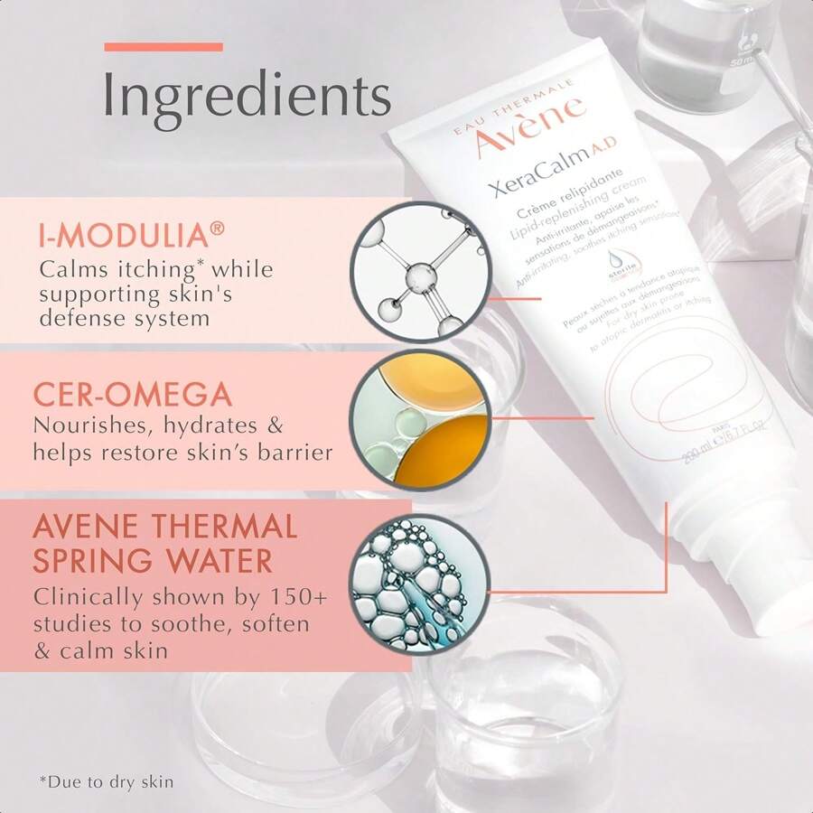 Avene XeraCalm A.D Lipid-Replenishing Balm 400ml, Atopic Dermatitis, Eczema-Prone, No Preservatives, Fragrance-Free