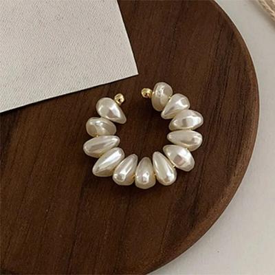 1 pezzo di simulazione perla orecchio clip per osso polsino per orecchio non penetrante retrò elegante perla orecchio orecchini a clip regalo di gioielli