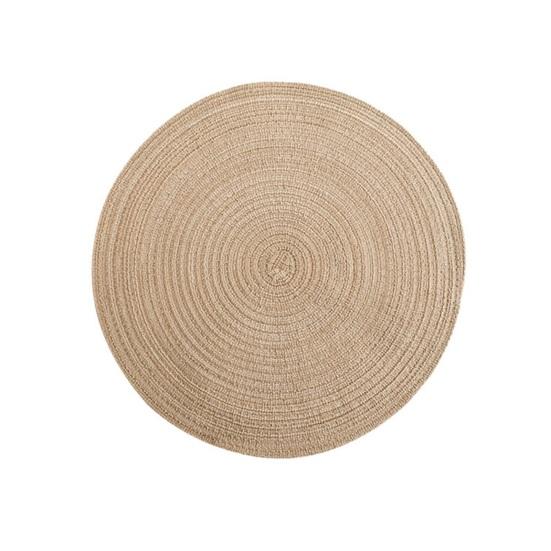 Round Woven Placemats for Table Nordic Faux Cotton Linen Yarn
