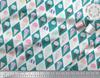 Soimoi Blue Japan Crepe Satin Fabric Diamond & Ice Cream Cone Food Print Fabric by the Metre 42 Inch