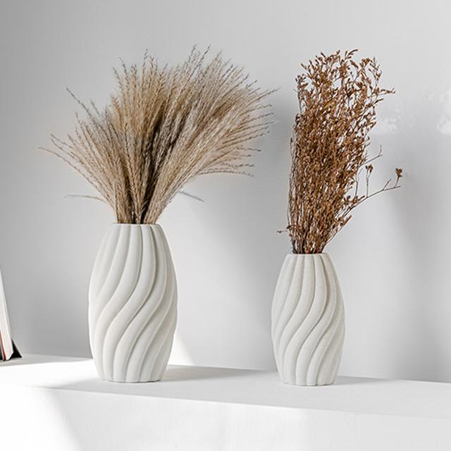 Art Striped Vase Ceramic Hydroponic Vase Flower Arrangement Home Decor Desktop Ornaments Garden Decoration