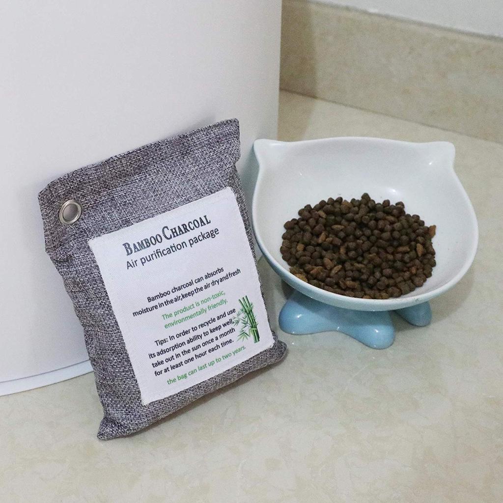 Versatile Activated Bamboo Charcoal Bag Odor Remover 200Gx4, Air Purifying Bags For Home, Car, Closet, Shoes