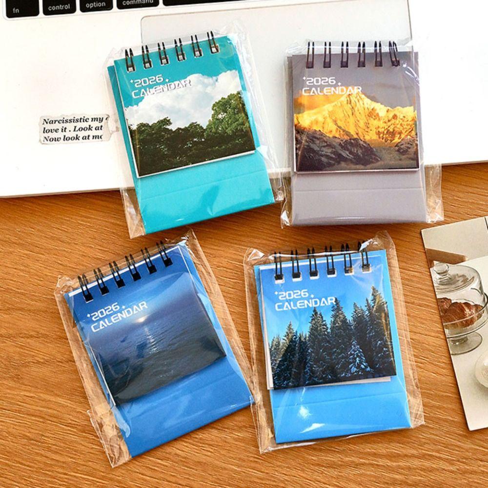 Creative 2026 Desk Calendar To Do List Landscape Schedule Planner Mini Calendar Home Decoration