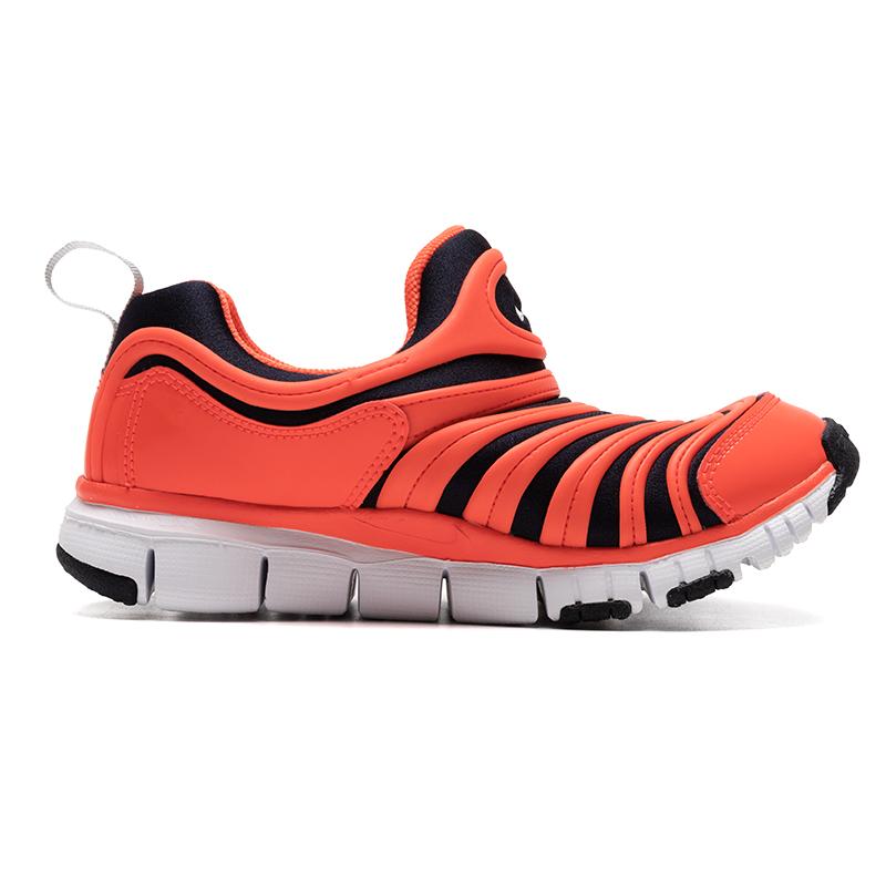 New Nike Dynamo Free Cushioning Wear-Resistant Low-Top Kids Lifestyle Shoes Orange Black Children Aged 3-7 Years Old 343738-636